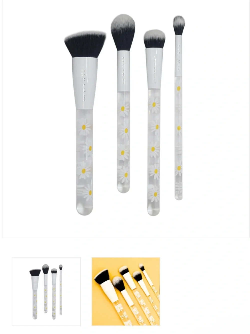 NIP F.A.R.A.H. Daisy 4pc Makeup Brush Set Complete Face